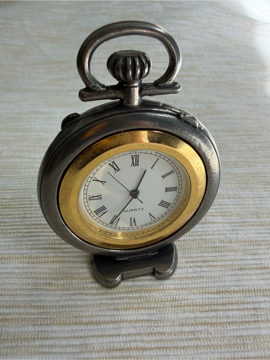 Vintage Other - Vintage Pewter Miniature Table Clock 94% Étain Dancing Woman Made in France